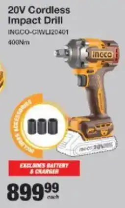 Mica INGCO 20V Cordless Impact Drill offer