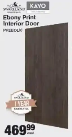 Mica SWARTLAND/ KAYO Ebony Print Interior Door offer