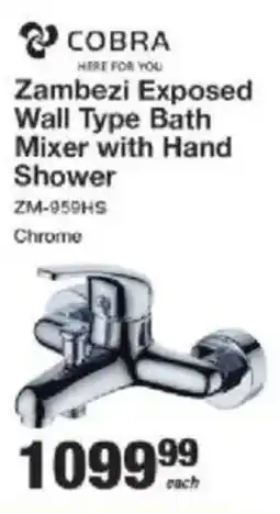 Mica COBRA Zambezi Exposed Wall Type Bath Mixer with Hand Shower offer