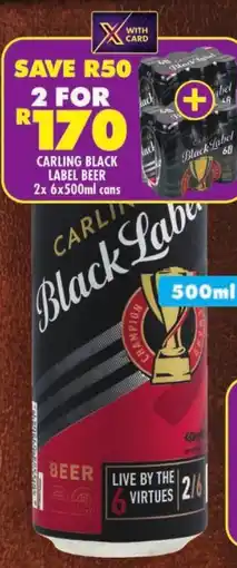 Shoprite Carling black label beer cans offer
