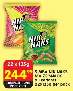 Shoprite Simba nik naks maize snack offer
