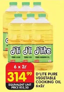Shoprite D'lite pure vegetable cooking oil offer