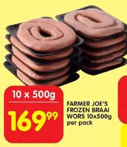 Shoprite Farmer joe's frozen braai wors offer