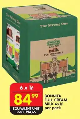 Shoprite Bonnita full cream milk offer