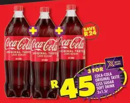 Shoprite Coca-cola original taste less sugar soft drink offer
