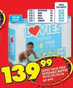 Shoprite Lovies value pack disposable nappies offer