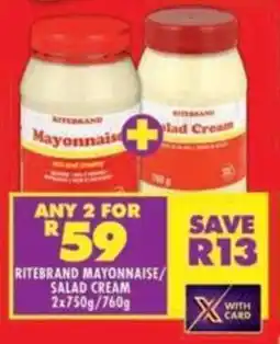 Shoprite Ritebrand mayonnaise/ salad cream offer