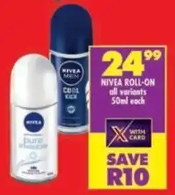 Shoprite Nivea roll-on all variants offer