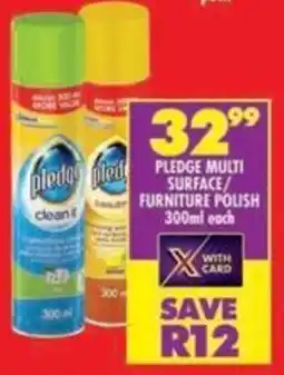 Shoprite Pledge multi surface/ furniture polish offer