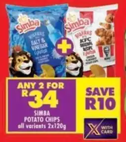 Shoprite Simba potato chips all variants offer