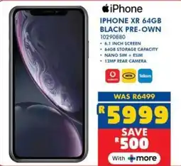 Russells iPhone XR 64GB black pre-own offer