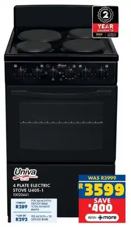 Russells Univa 4 plate electric stove offer