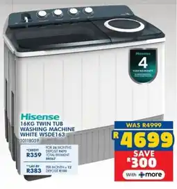 Russells Hisense twin tub washing machine white offer
