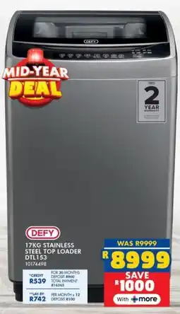 Russells Defy stainless steel top loader offer