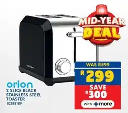 Russells Orion 2 slice black stainless steel toaster offer