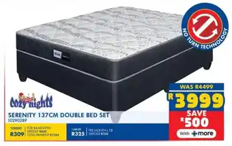 Russells Serenity 137cm double bed set offer