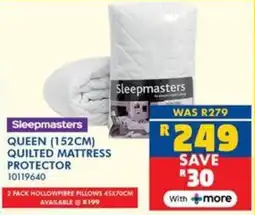 Russells Sleepmasters queen quilted mattress protector offer
