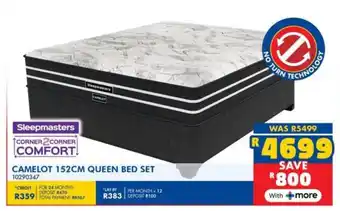 Russells Sleepmasters camelot 152cm queen bed set offer