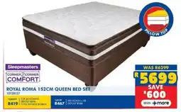 Russells Sleepmasters royal roma 152cm queen bed set offer
