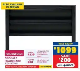 Russells Steel&Rose Kingsley Headboard offer
