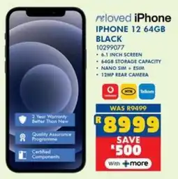 Russells Reloved iPhone 12 64GB Black offer