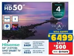 Russells Hisense 50" (127cm) uhd smart tv offer