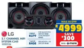 Russells LG 2.1 channel hifi system cj45 offer