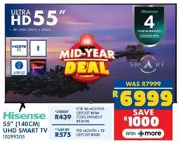 Russells Hisense 55" (140cm) uhd smart tv offer