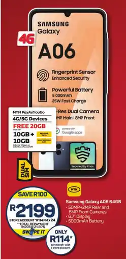 Pick n Pay Hypermarket Samsung Galaxy A06 64GB offer