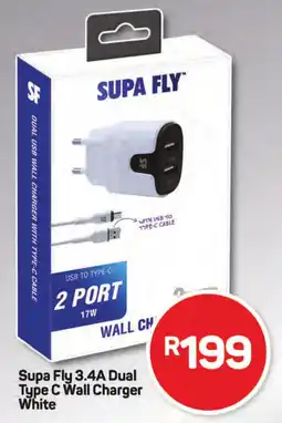 Pick n Pay Hypermarket Supa Fly 3.4A Dual Type C Wall Charger White offer