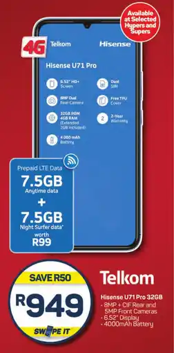 Pick n Pay Hypermarket Hisense U71 Pro 32GB offer
