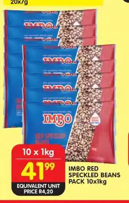 Shoprite IMBO RED SPECKLED BEANS PACK 10x1kg offer