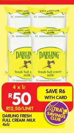 Shoprite DARLING FRESH FULL CREAM MILK 4x1ℓ offer