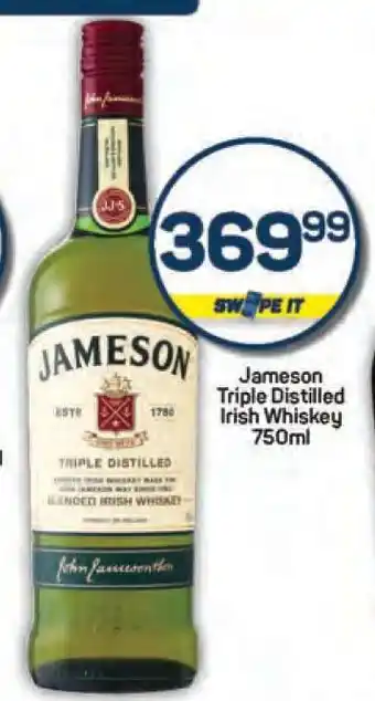 Pick n Pay Jameson Triple Distilled Irish Whiskey 750ml offer