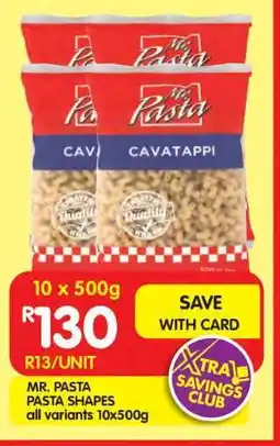 Shoprite MR. PASTA PASTA SHAPES all variants 10x500g offer