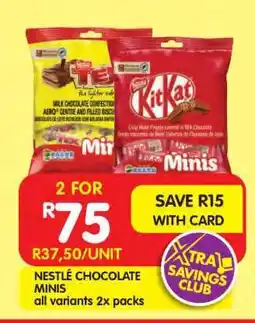 Shoprite NESTLÉ CHOCOLATE MINIS all variants 2x packs offer