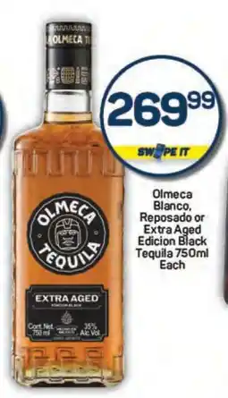 Pick n Pay Olmeca Blanco, Reposado or Extra Aged Edicion Black Tequila 750ml offer