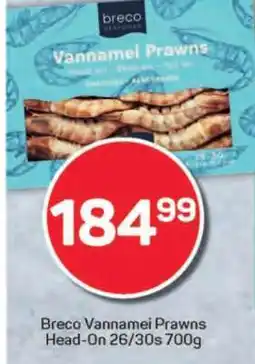 Pick n Pay Breco Vannamei Prawns Head-On 26/30s 700g offer