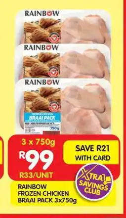 Shoprite RAINBOW FROZEN CHICKEN BRAAI PACK 3x750g offer