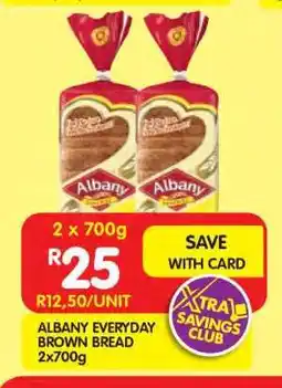 Shoprite ALBANY EVERYDAY BROWN BREAD 2x700g offer