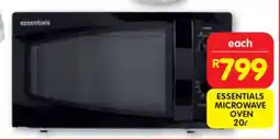 Shoprite ESSENTIALS MICROWAVE OVEN 20ℓ offer