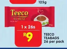 Shoprite TEECO TEABAGS 26 per pack offer