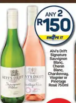 Pick n Pay Alvi's Drift Signature Sauvignon Blanc, Chenin Blanc, Chardonnay, Viognier or Pinotage Rosé 750ml offer
