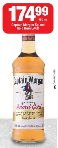 OK Liquor Captain Morgan Spiced Gold Rum offer