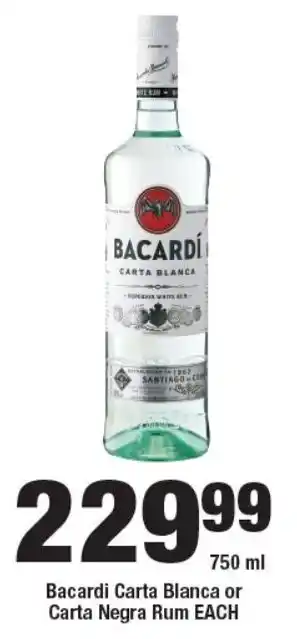 OK Liquor Bacardi Carta Blanca or Carta Negra Rum offer