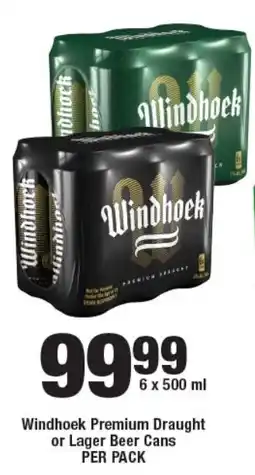 OK Liquor Windhoek Premium Draught or Lager Beer Cans offer