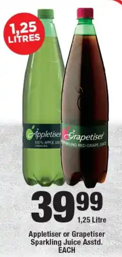 OK Liquor Appletiser or Grapetiser Sparkling Juice Asstd. offer