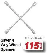 AutoZone Silver 4 Way Wheel Spanner FED.VIC80/4C-Each offer