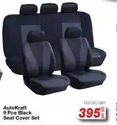 AutoZone Auto Kraft 9Pce Black Seat Cover Set FED.SC1881-Per Set offer