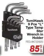 AutoZone TomiHawk 8 Pce Folding Hex Wrench Set FED.AKT22942-Per Set offer